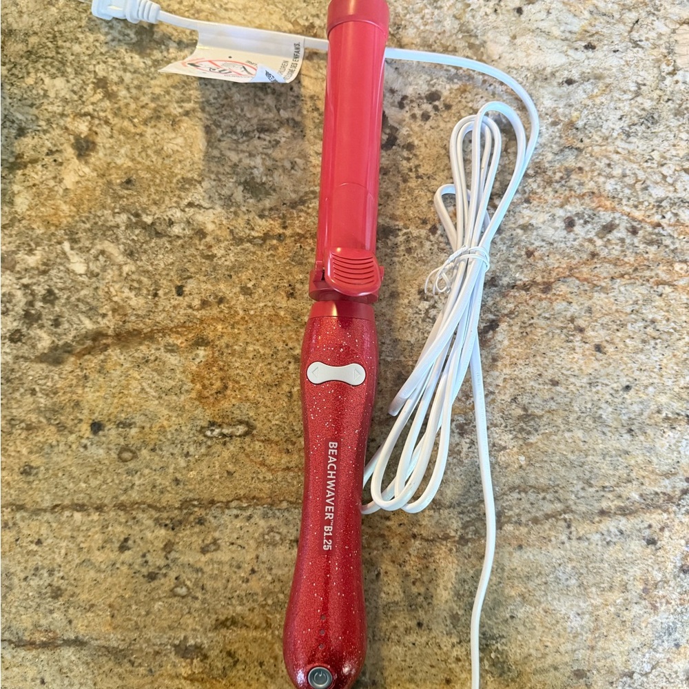 Beachwaver Red Glitter Curling Iron 1.25 barrel